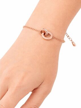 Rose Gold 18K Plated Ankle CZ Rings Stainless Steel, Waterproof